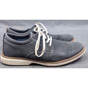 NUNN BUSH Mens Shoes - Gray, Otto, Canvas, Plain Toe, Oxford, Lace Up, Size 10